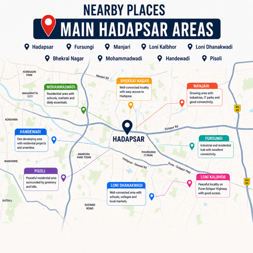 hadapsar to mumbai cab service Main Hadapsar areas near by place